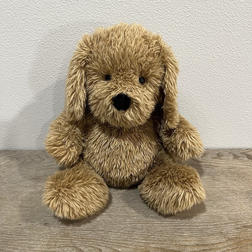 Vintage Gund Puppy Dog Plush Tan Brown Red Collar Soft Stuffed Animal Toy 14"